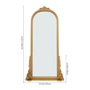 Baroque Decorative Wall Mounted Mirror Shatterproof in Gold