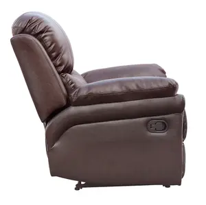 Madison Bonded Leather Recliner Armchair Sofa Home Lounge Chair Reclining Gaming (Brown)