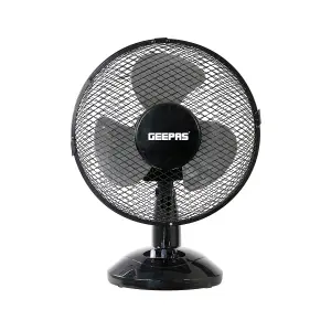 GEEPAS Black 9" Table Fan 22W Electric Portable Desktop Cooling Fan for Desk Home or Office Use