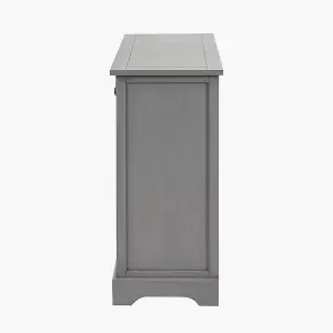 Grey Wood 2 Drawer 4 Basket Unit