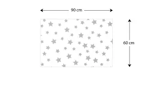 ALLboards Magnetic Boards MetalBoard GRAY STARS BACKGROUND 90x60cm a Magnetic Metal Poster for all types of magnets