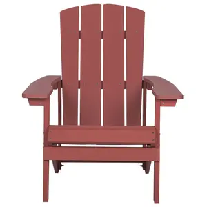 Beliani Retro Garden Chair ADIRONDACK Red