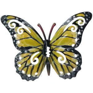 Set of 8 Multi-coloured Small Metal Butterflies Garden/Home Wall Art Ornament