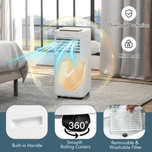 Costway 9000 BTU Portable Air Conditioner 5-in-1 Air Cooling Heating Fan Dehumidifier WIFI