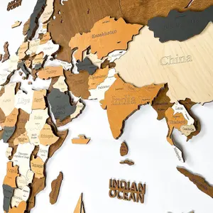 3D Wooden World Map - Rustic Wall Decor Gift (78.7x39.3) for Couples - Unique Home and Office Decoration, DIY Wall Art.