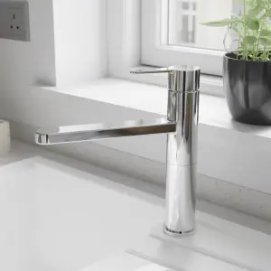 GoodHome Phoran Chrome-plated Kitchen Top lever Tap