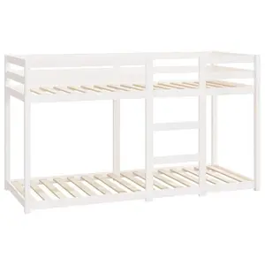 Cullompt Harriet Bee Bunk Bed 90x200 Cm Solid Wood Pine White / 80 x 200 cm