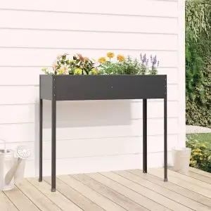 Berkfield Garden Planter Anthracite 100.5x40.5x90 cm Galvanised Steel