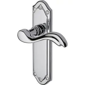 Heritage Door Handle Lever Latch Lisboa Design (Set of 2) Polished Chrome