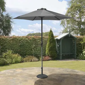 Grey Outdoor Concrete Garden Parasol Base 15kg