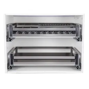 Stainless Steel Kitchen Cabinet Pull-Out Basket Cupboard Drawer Organizer 814x430x170mm