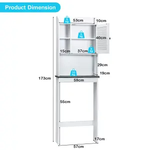 Costway 4-Tier Bathroom Over-The-Toilet Storage Cabinet Freestanding Home Toilet Rack