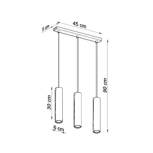 Lagos Steel White 3 Light Classic Pendant Ceiling Light