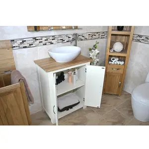 Robinsonville 650mm Single Bathroom Vanity with Vessel Ceramic Basin