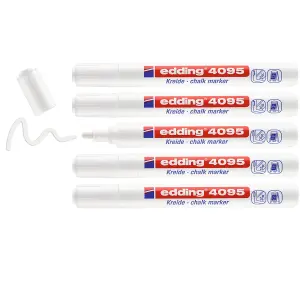 edding 4095 chalk marker pen set - white - 5 chalk pens