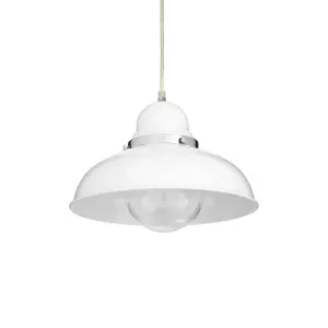 Interiors by Premier Jasper White and Chrome Pendant Light