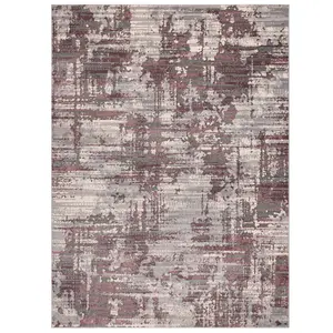 Modern Easy to Clean Abstract Grey Rug for Dining Rug-200cm X 285cm