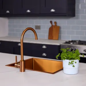 Flode Bryne Kitchen Mixier Tap Brushed Copper Finish