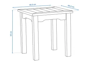 Winawood Wood Effect Side Table - L49.3cm x D49.3cm x H53cm - Duck Egg Green