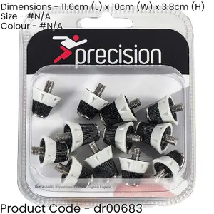 12 PACK - Metal Tip LEAGUE Football Studs - 8x 15mm & 4x 18mm Screw Soft Ground