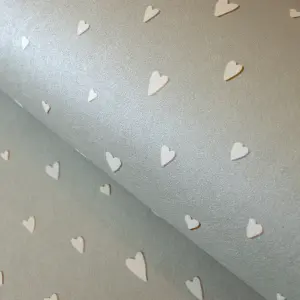 Galerie Great Kids Sage Smooth Glitter Hearts Wallpaper Roll