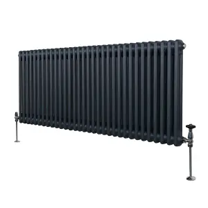 Traditional 2 Column Radiator - 600 x 1462 mm - Anthracite