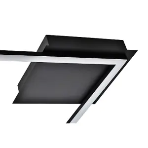 Modern Designer Thin Profile Strip LED Ceiling Lighting Fitting in Matt Black