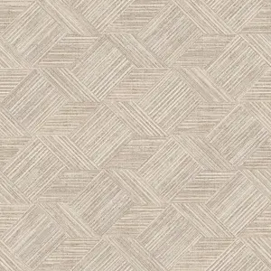 Galerie Evergreen Taupe Grassy Tile Smooth Wallpaper