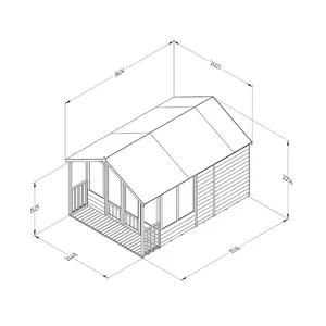 4Life 8x12 Pressure Treated Double Door Apex Summerhouse No