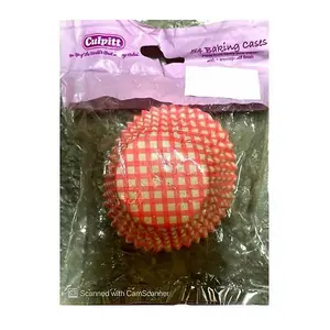 Culpitt Gingham Muffin and Cupcake Cases (Pack of 54) Pink (One Size)