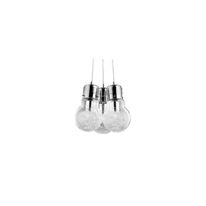 Luminosa Luce Max  Light Bulb Shape Cluster Pendant 3 Light Chrome, E27