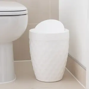 ADDIS Diamond Collection Bathroom Swing Bin - white 518182B&Q