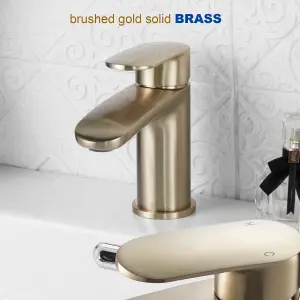 Basin Mixer Tap with Drain,Brass Bathroom Sink Taps with Waste, Modern Bathroom Taps with Pop Up