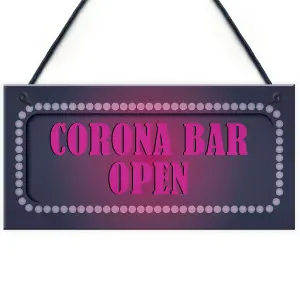 CORONA BAR OPEN Sign Neon Effect Home Bar Pub Man Cave Hanging Sign