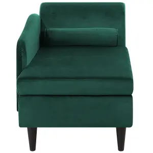 Right Hand Velvet Chaise Lounge Emerald Green LUIRO