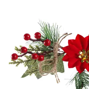 Christmas Flower Swag Decorations Limited Berry & Holly Stem