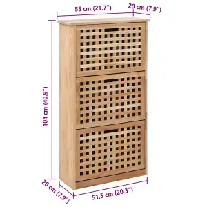 Shoe Storage Cabinet 55x20x104 cm Solid Walnut Wood