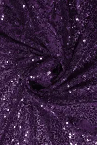 Neel Blue Shiny Fabric Sequin Backdrop Glitter Curtain, Purple - 4ft x 9ft