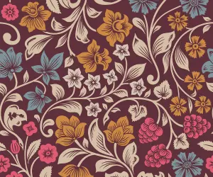 Bobbi Beck eco-friendly arts and crafts large floral print wallpaper