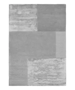 Silver Wool Handmade Luxurious Geometric Rug Easy to clean Living Room and Bedroom-160cm X 230cm