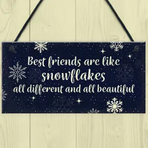 Red Ocean BEST FRIEND Ornament Friend Christmas Gift Hanging Plaque Friendship Women Girls Sign Keepsake