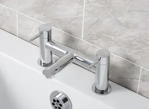 Bathroom Modern Bath Filler Waterfall Silver Mixer Tap