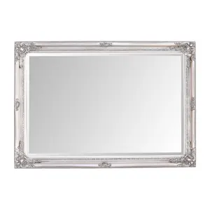 Andrews Flat Wall Mirror Antique Silver / 100cm x 70cm W