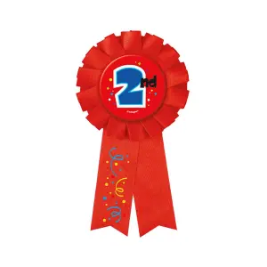 Unique Party 2nd Place Award Ribbon Red/Blue (One Size)