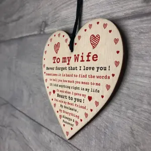 Wife Gift For Anniversary Valentines Day Wooden Heart Soulmate Gifts For Her