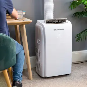 Russell Hobbs Air Conditioner and Dehumidifier 2 in 1 Portable 9000 BTU White RHPAC4002