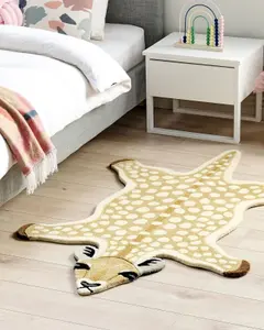 Wool Kids Rug Fawn 100 x 160 cm Beige YONA