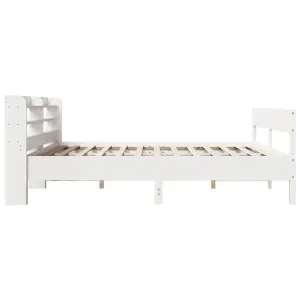 Berkfield Bed Frame without Mattress White 200x200 cm Solid Wood Pine