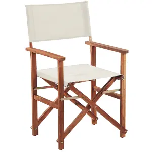 Set of 2 Garden Chairs CINE Acacia Wood Off-White