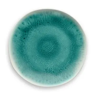 Huerta Glaze 22cm Melamine Salad Plate Aqua